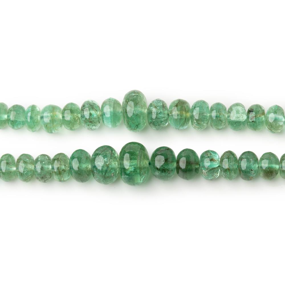 Lot of Two Emerald Plain Rondelle Bead Strands AA - Beadsofcambay.com