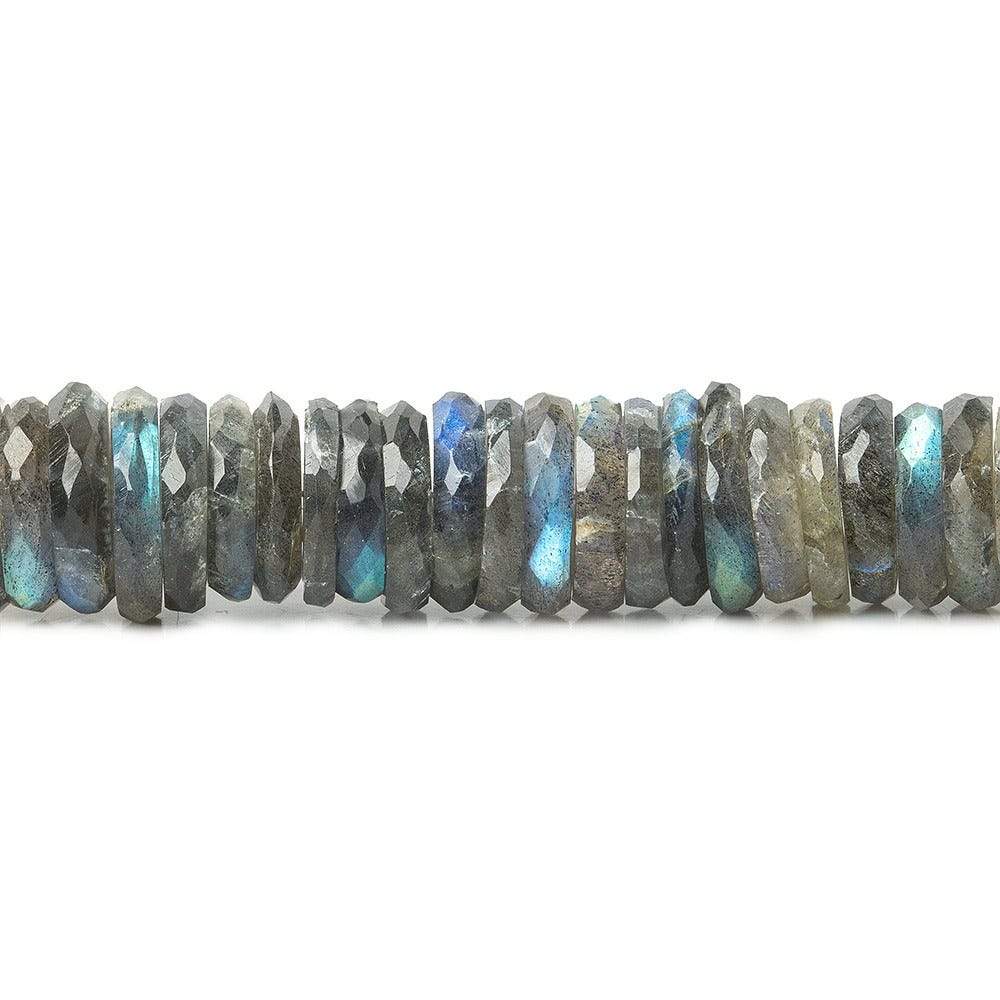 10-11.5mm Labradorite faceted heshi beads 7.25 inches 74 pieces - Beadsofcambay.com