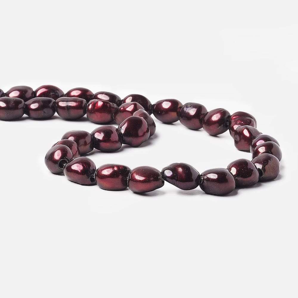 10-12mm Wine Baroque 2.5mm large hole Pearls 15 in. 32 pcs - Beadsofcambay.com