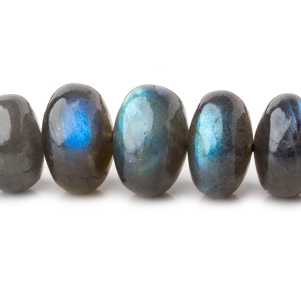 10-15mm Labradorite plain rondelle beads 17 inch 58 pieces AA - Beadsofcambay.com