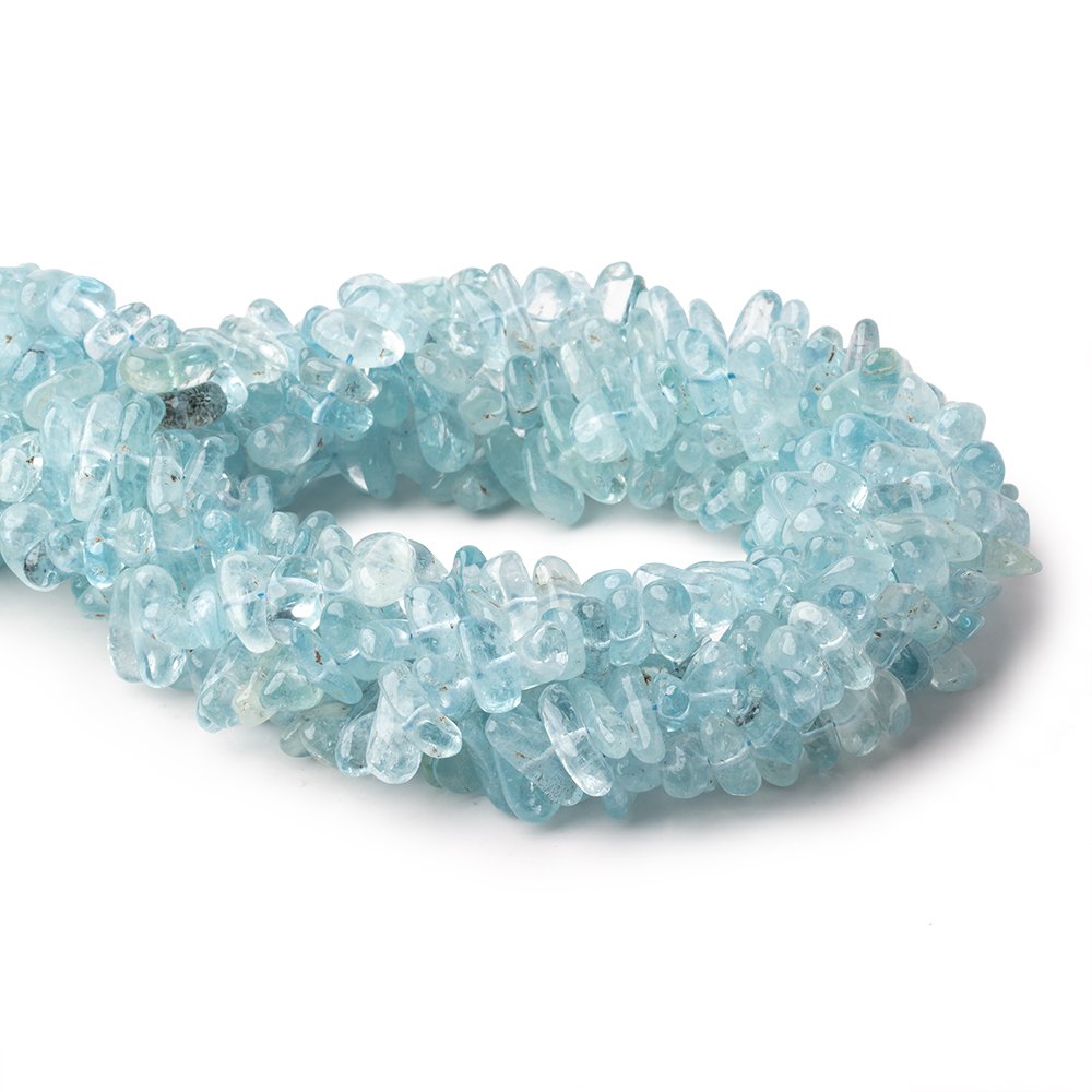 10-17mm Aquamarine Plain Nugget Beads 16 inch 90 pieces - Beadsofcambay.com