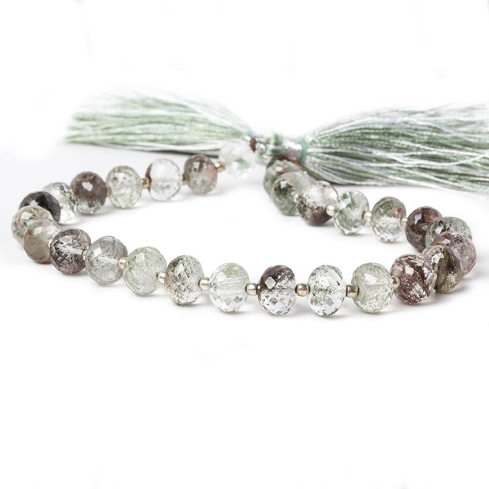 10mm Moss Quartz Faceted Rondelle 8.25 inch 21 pieces - Beadsofcambay.com