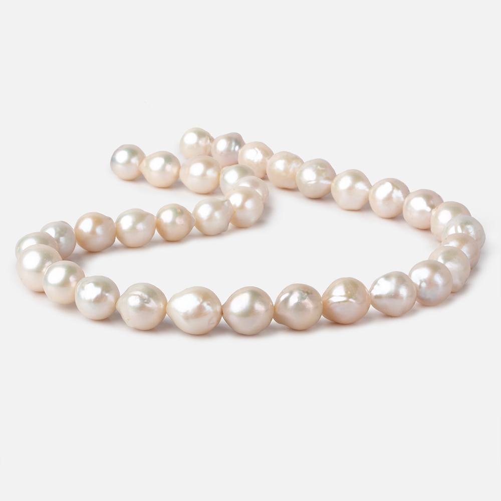 10x11-11x12mm Cream White Baroque Freshwater Pearls 16 inch 33 pieces A grade - Beadsofcambay.com