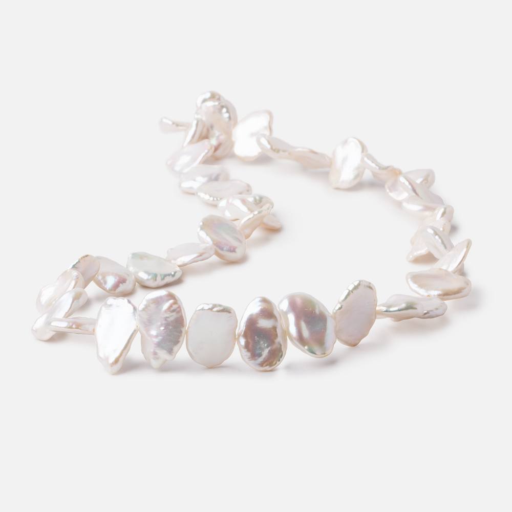 10x12-11x16mm Off White Keshi Freshwater Pearls 15.75 inch 39 pieces AA - Beadsofcambay.com