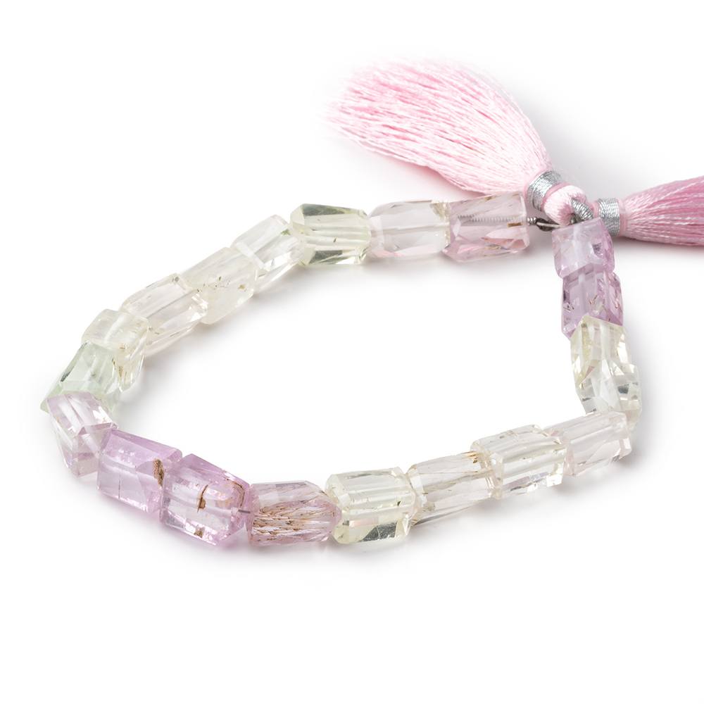 10x7-11x7mm Kunzite and Hiddenite Faceted Nugget Beads 8 inch 20 pieces - Beadsofcambay.com