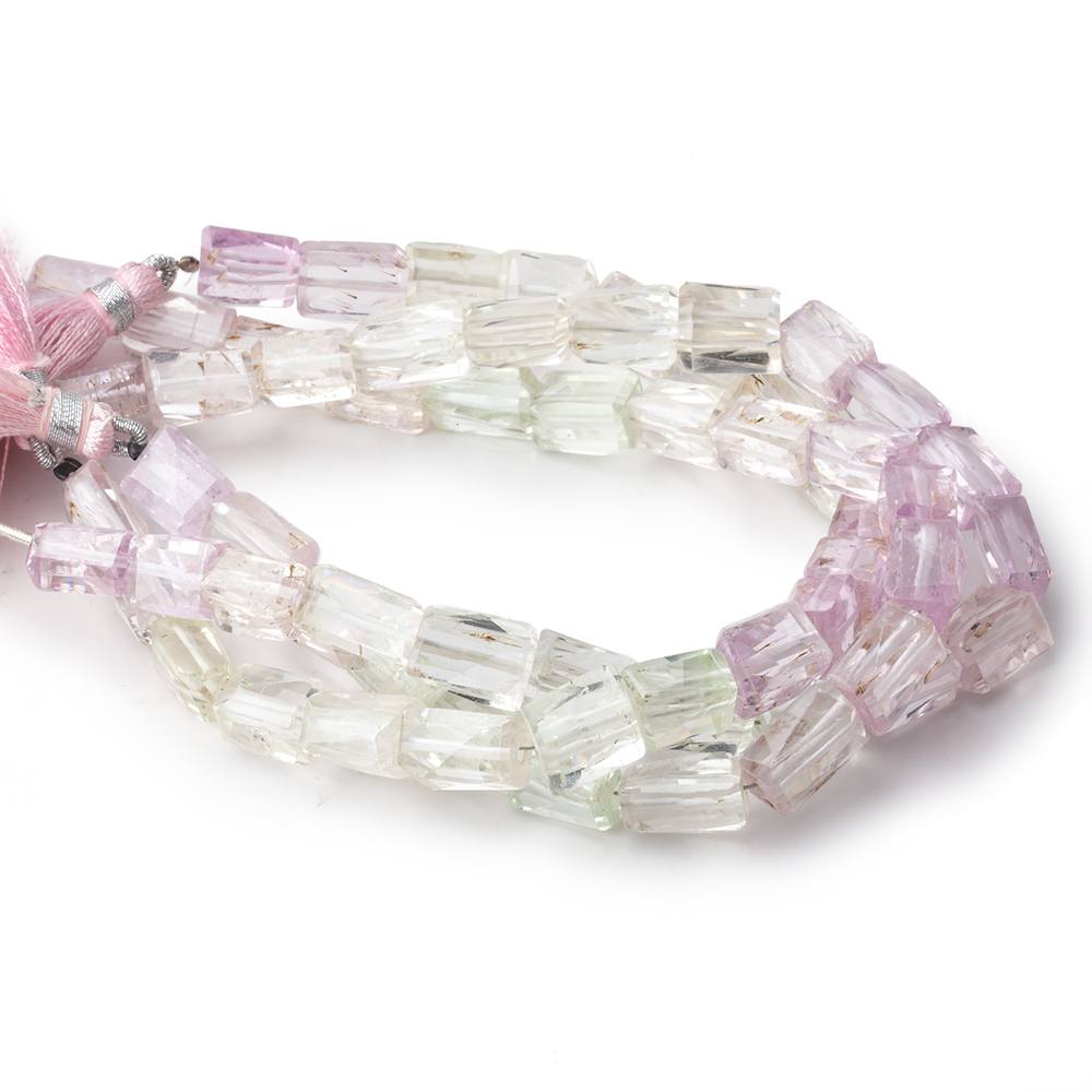 10x7-11x7mm Kunzite and Hiddenite Faceted Nugget Beads 8 inch 20 pieces - Beadsofcambay.com