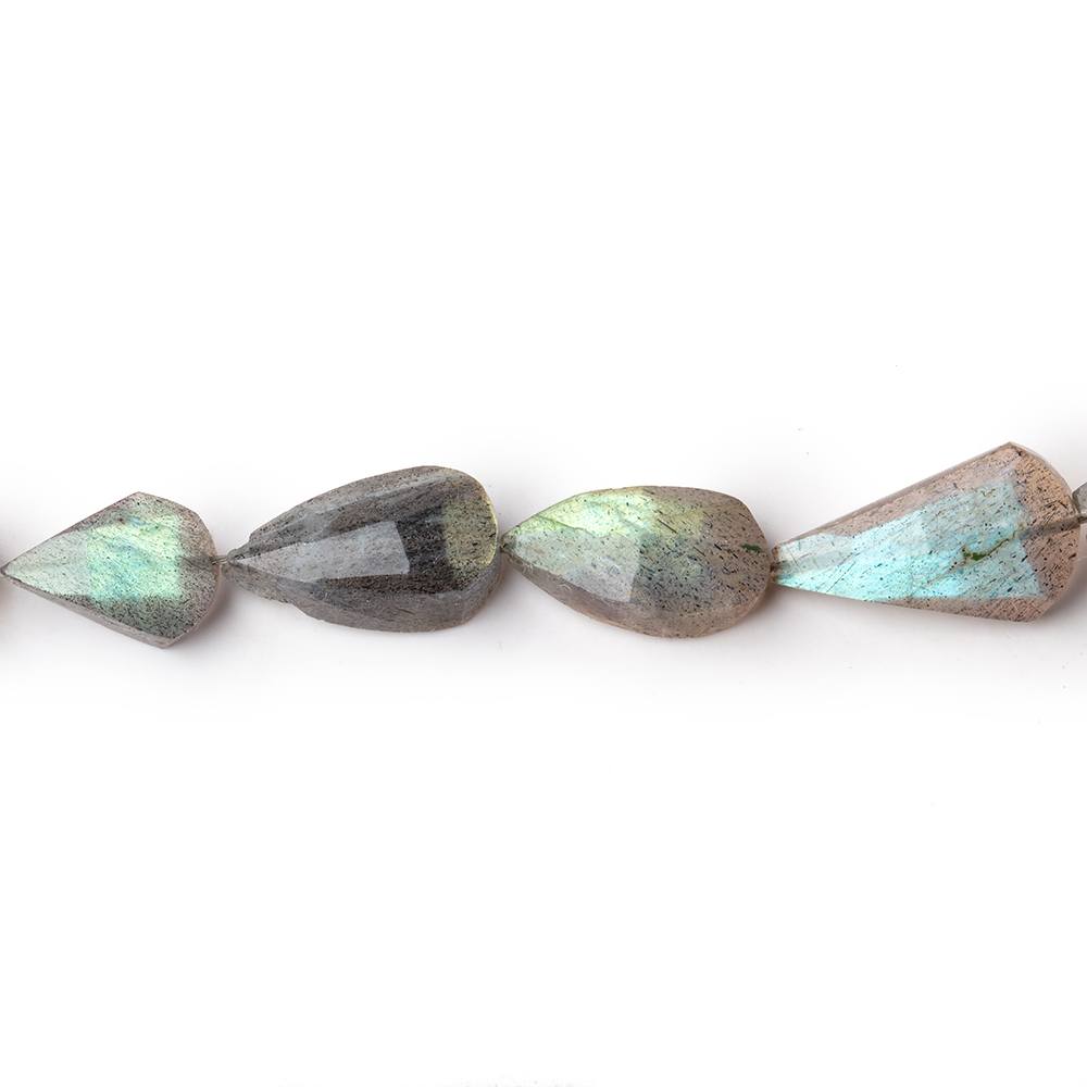 10x7-15x9mm Labradorite Pear Beads 8 inch 16 pieces - Beadsofcambay.com