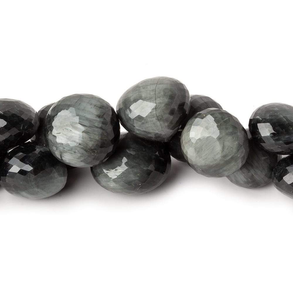 10x8-15x12mm Black Tiger's Eye Faceted Candy Kiss beads 9.5 inch 47 pieces A grade - Beadsofcambay.com