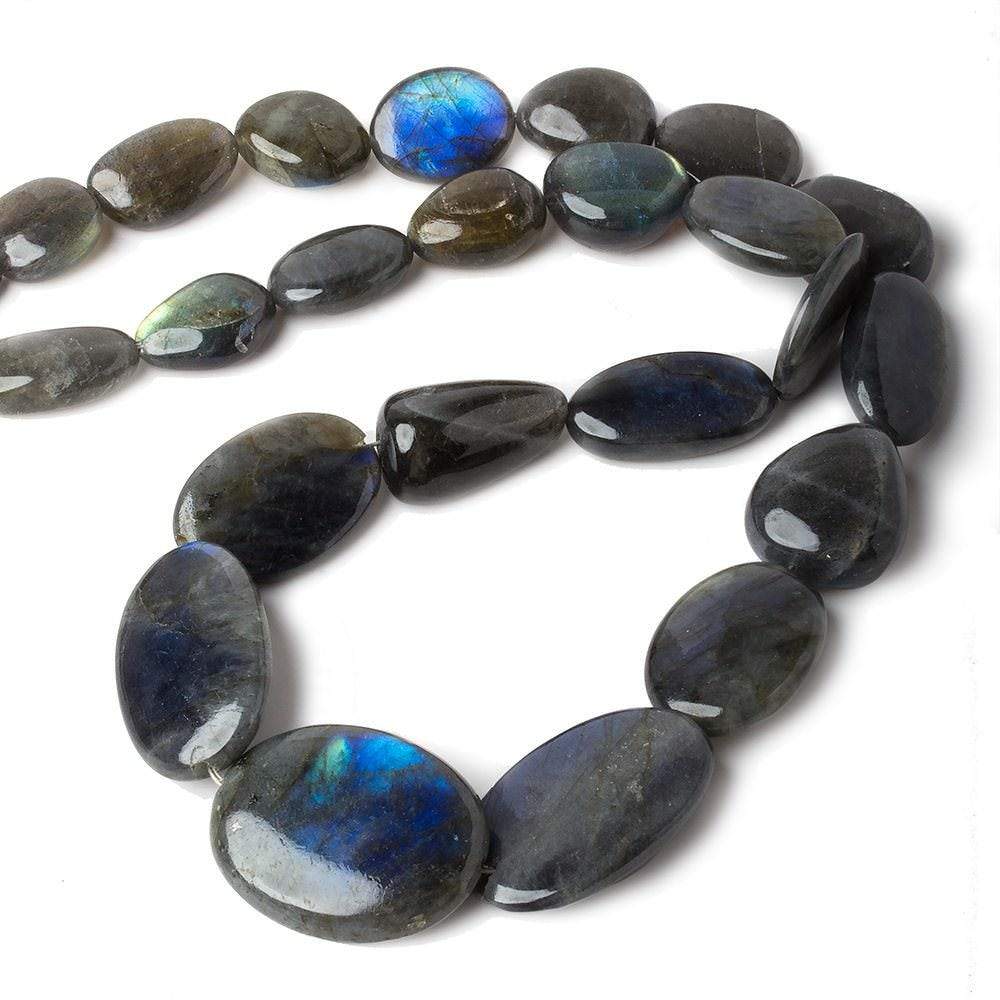 10x9-27x21mm Labradorite plain nuggets 18 inch 25 beads - Beadsofcambay.com