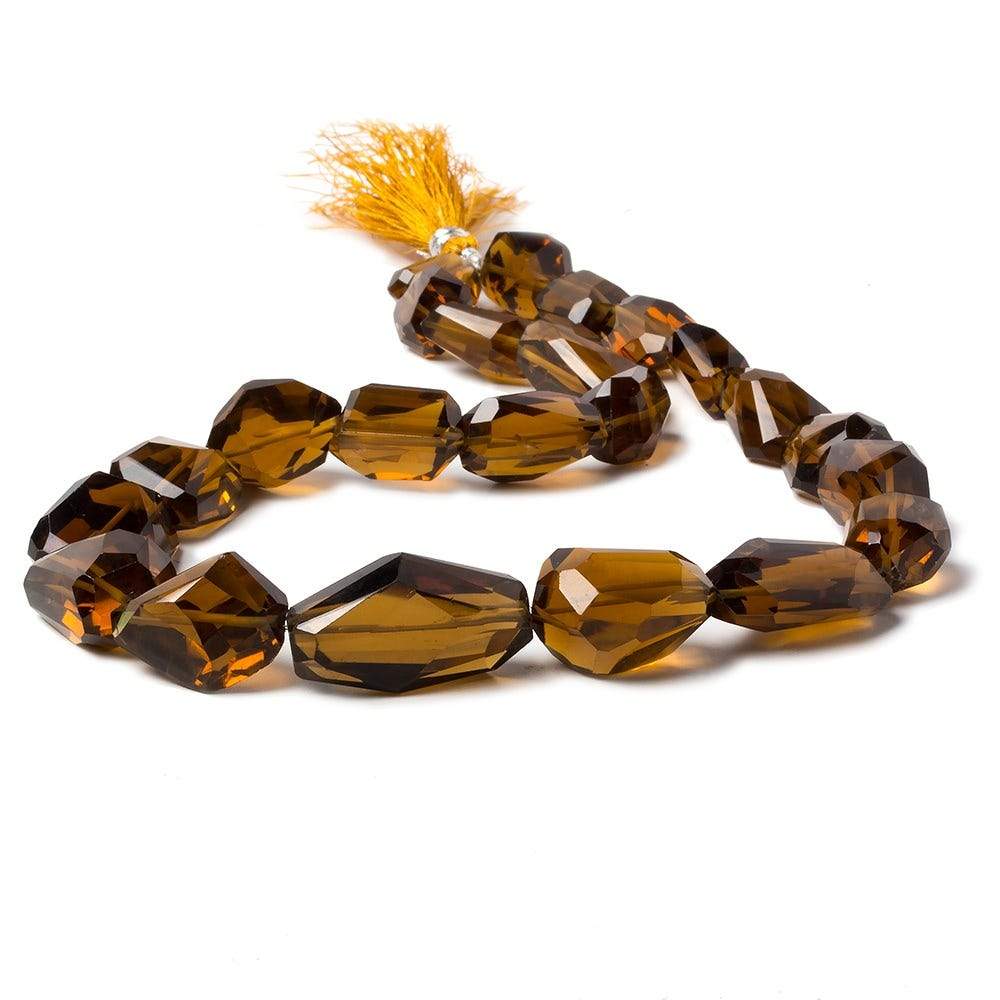 10x9mm-22x16mm Whiskey Quartz angular faceted nuggets 16 inch 22 beads AAA - Beadsofcambay.com