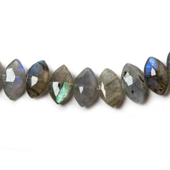 11-13mm Labradorite Side Drilled Faceted Marquise Beads 8 inch 28 piec