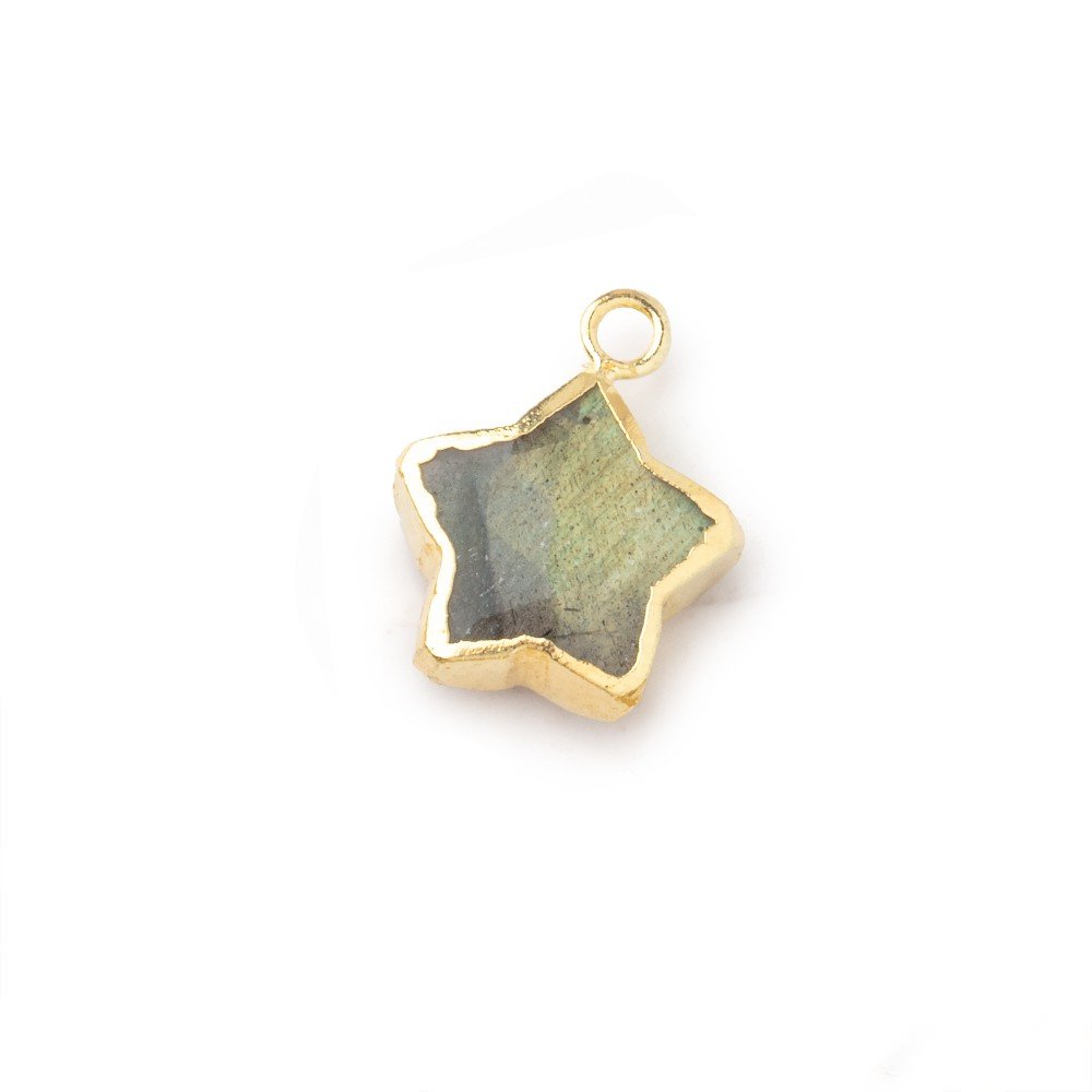 11mm Gold Leafed Labradorite Faceted Star Focal Pendant 1 piece - Beadsofcambay.com