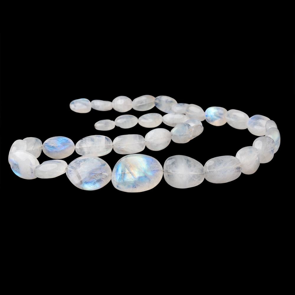 11x9-24x18mm Rainbow Moonstone Carved Plain Nuggets 20 inches 33 Beads AAA - Beadsofcambay.com