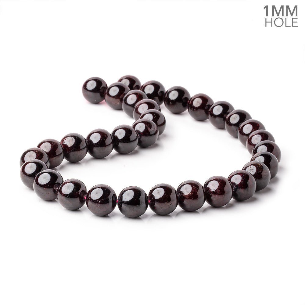 12mm Red Garnet Plain Round Beads 15.5 inch 31 pieces 1mm Hole - Beadsofcambay.com