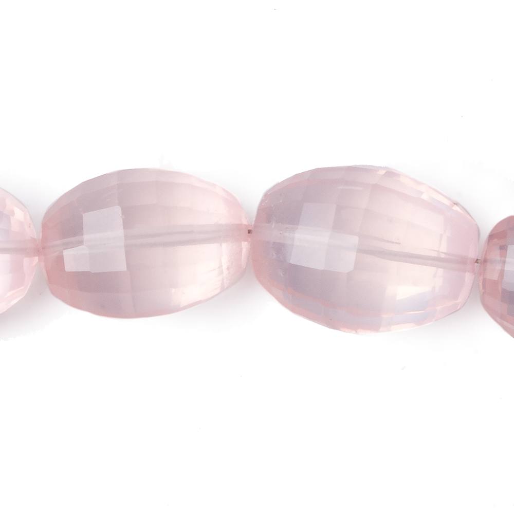 12x10-18x14mm Rose Quartz Checkerboard faceted ovals 16 inch 27 beads AAA - Beadsofcambay.com