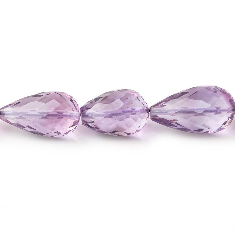 12x7-19x10mm Pink Amethyst Faceted Tear Drop Beads 8 inch 14 pieces - Beadsofcambay.com