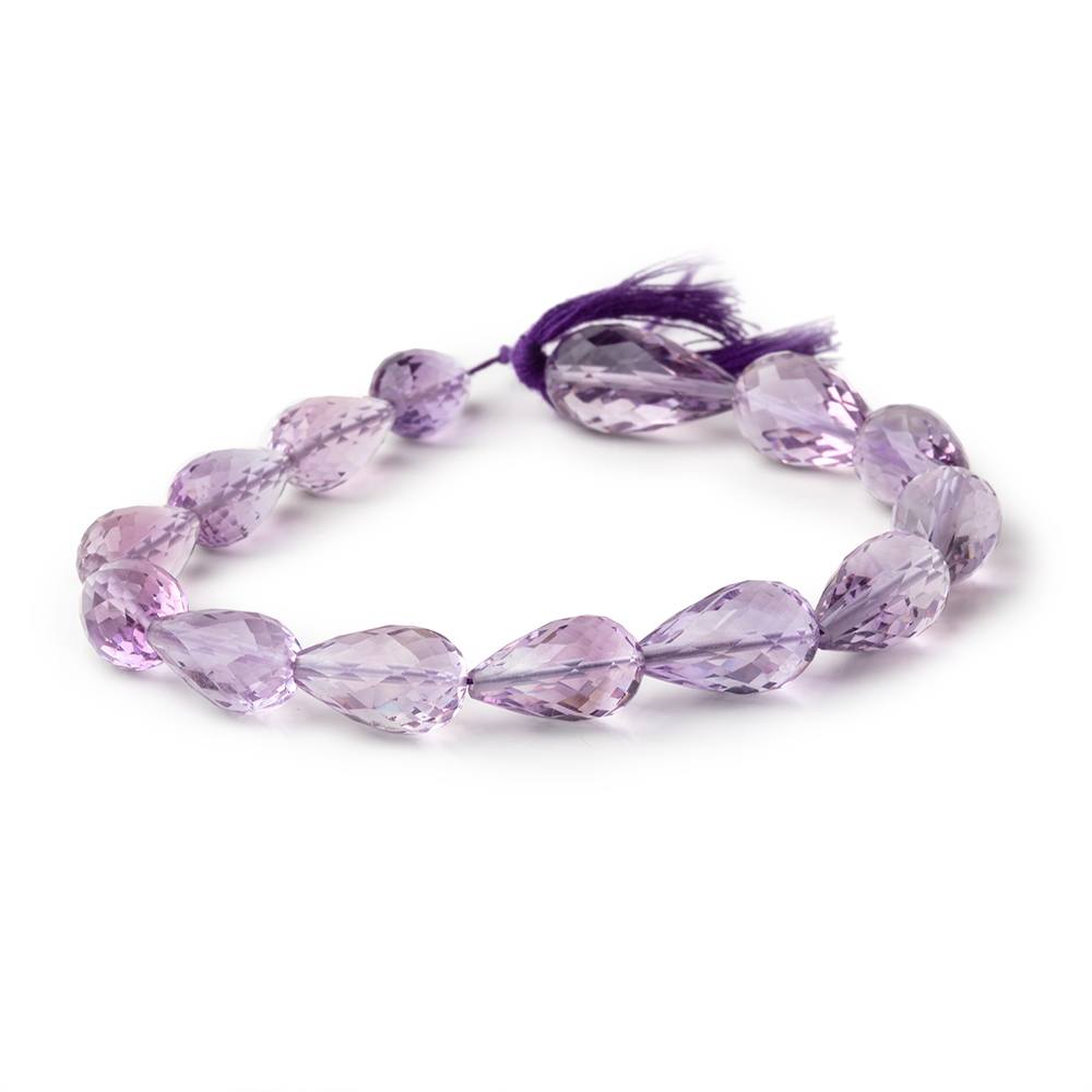 12x7-19x10mm Pink Amethyst Faceted Tear Drop Beads 8 inch 14 pieces - Beadsofcambay.com