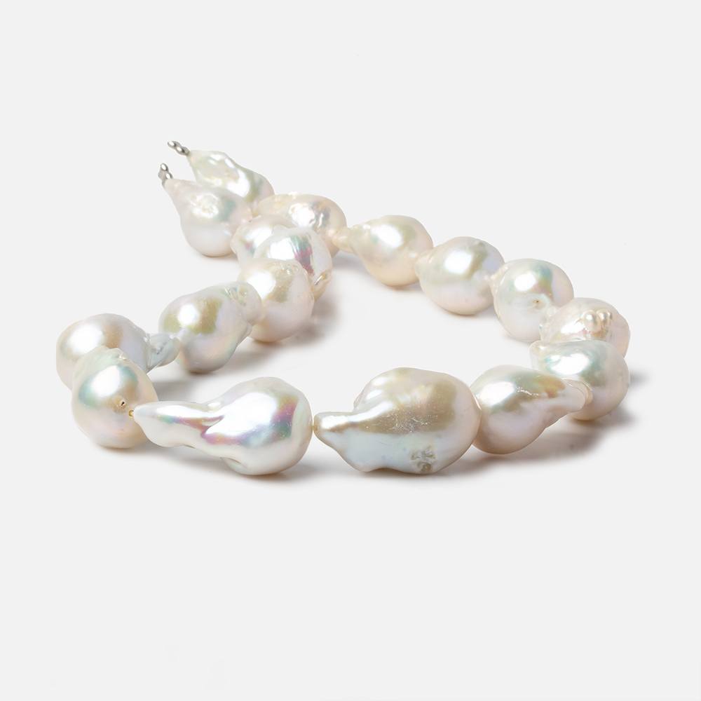 7-10mm cornflake pearls, white keshi pearl strand, baroque pearl strand,  freshwater pearls, top sided drilled hole, AA