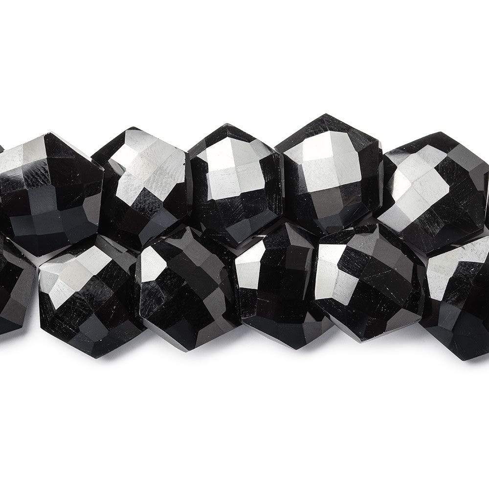 15x15mm Black Onyx faceted hexagon beads 7 inch 31 pieces AAA - Beadsofcambay.com