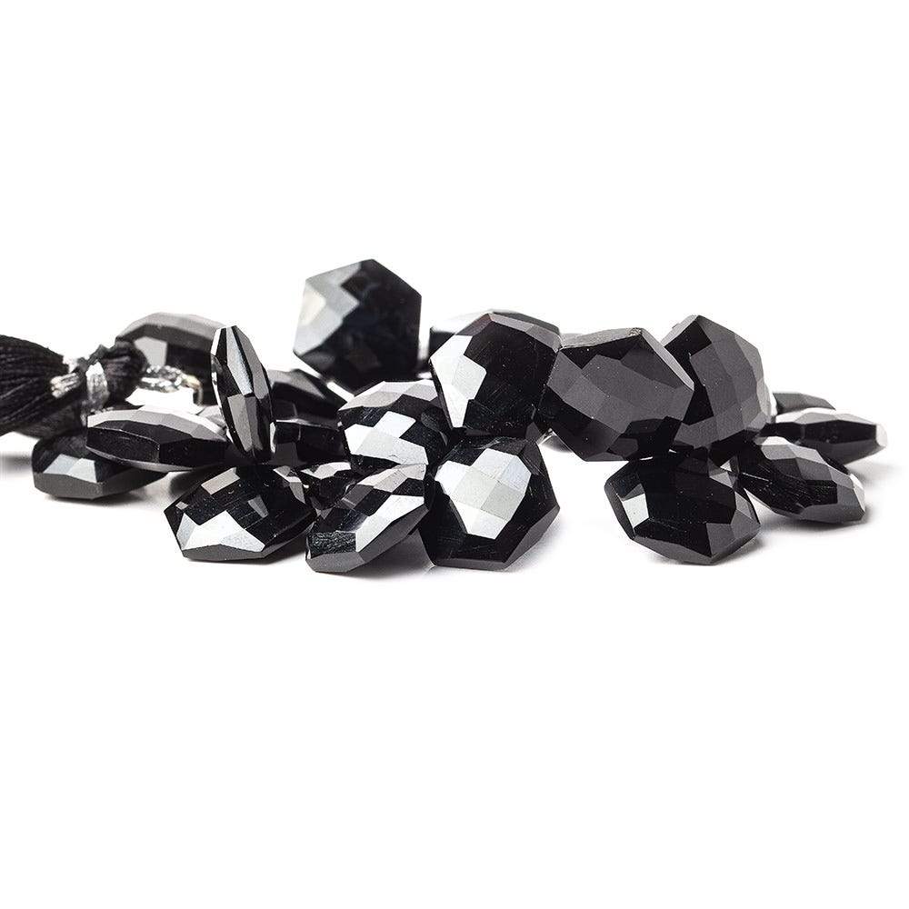 15x15mm Black Onyx faceted hexagon beads 7 inch 31 pieces AAA - Beadsofcambay.com