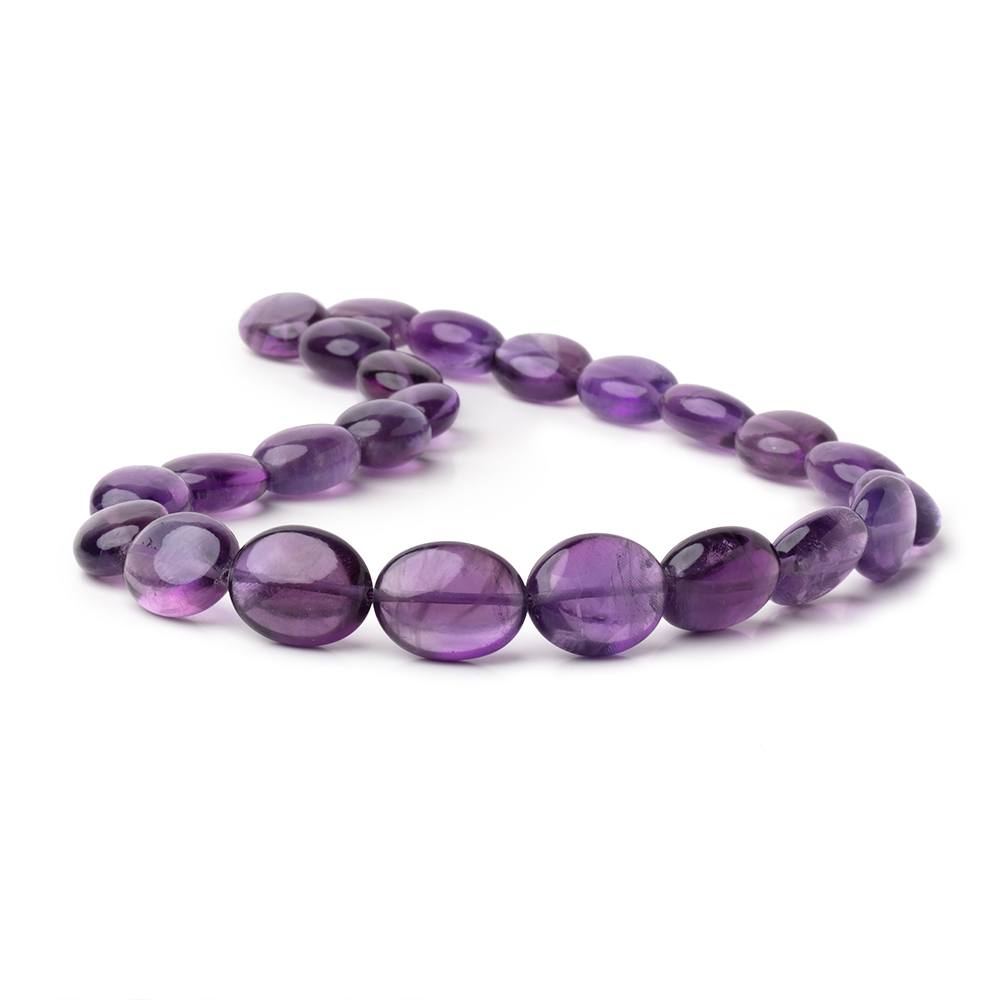 16x12-19x15mm Amethyst Plain Oval Beads 16 inch 24 pieces AA - Beadsofcambay.com