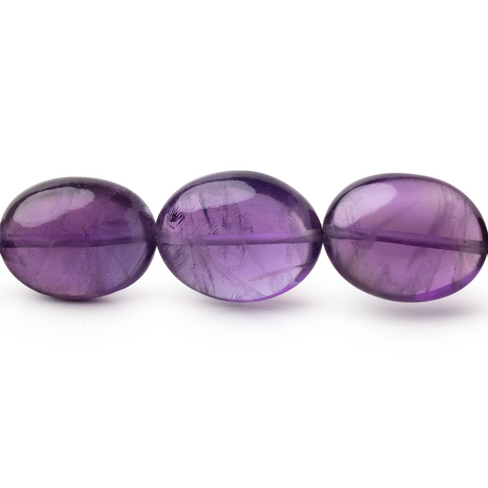 16x12-19x15mm Amethyst Plain Oval Beads 16 inch 24 pieces AA - Beadsofcambay.com