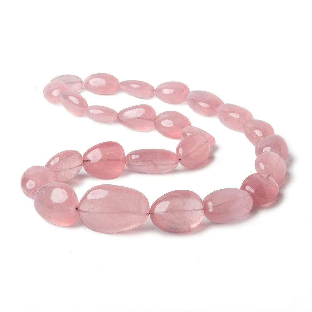 16x12-30x20mm Rose Quartz plain nuggets 18.5 inch 25 beads AAA - Beadsofcambay.com