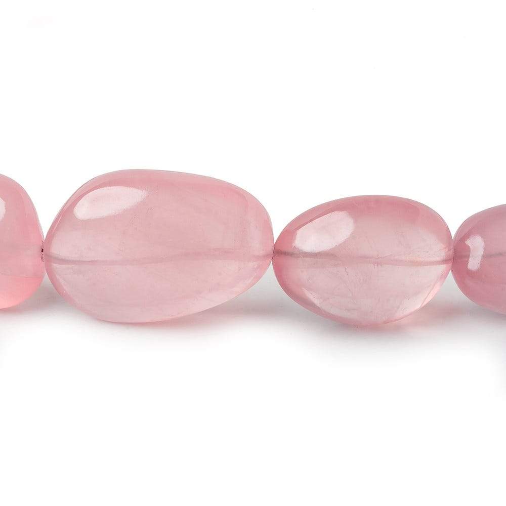 16x12-30x20mm Rose Quartz plain nuggets 18.5 inch 25 beads AAA - Beadsofcambay.com