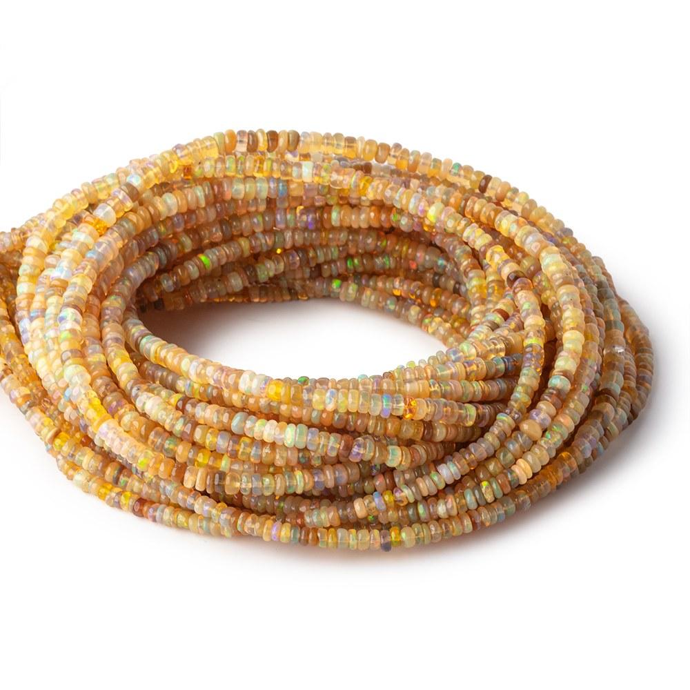 2-3mm Dark Golden Ethiopian Opal plain rondelle beads 18 inch 300 pieces AA - Beadsofcambay.com