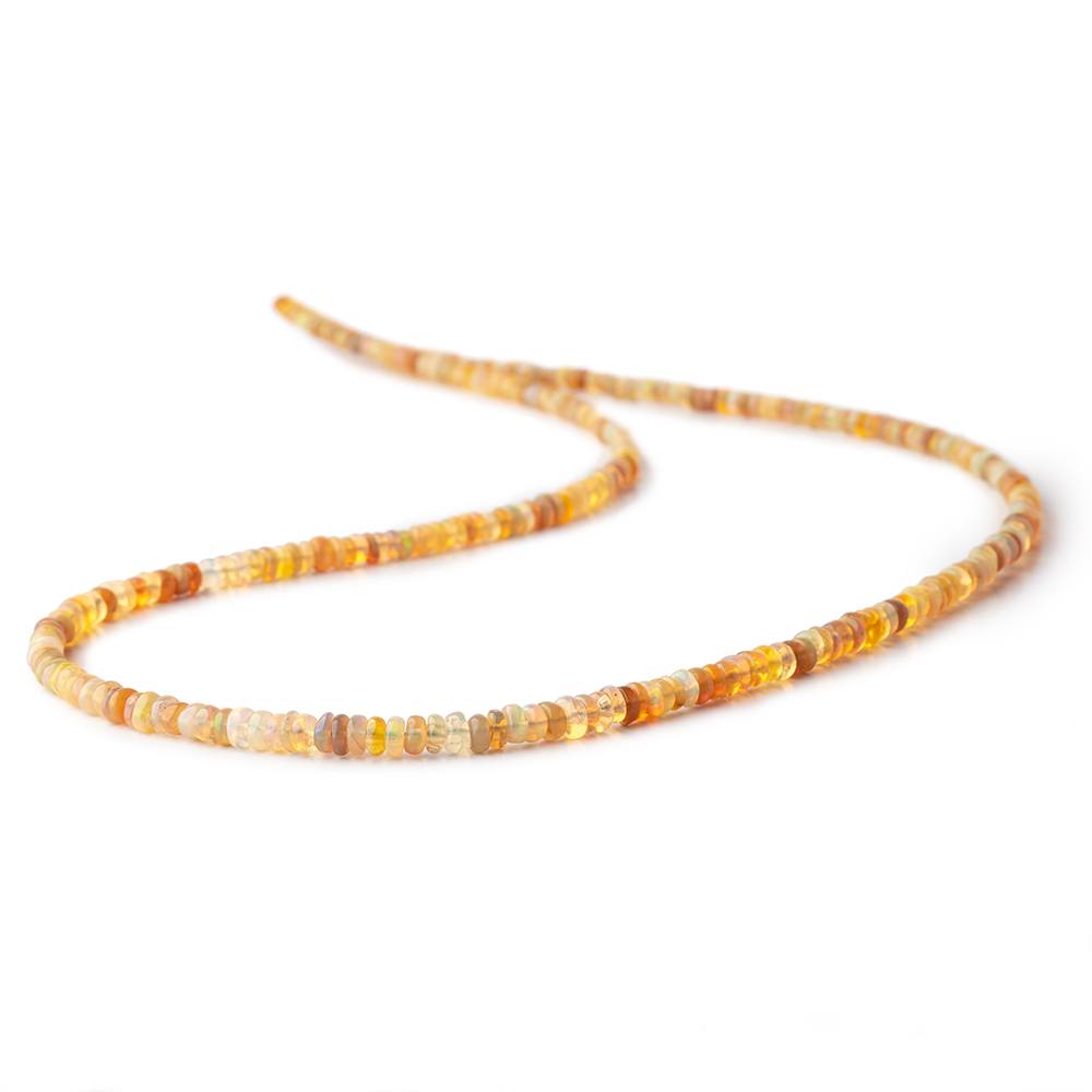 2-3mm Dark Golden Ethiopian Opal plain rondelle beads 18 inch 300 pieces AA - Beadsofcambay.com