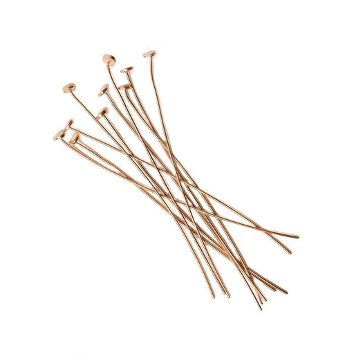 2" length Rose Gold Disc Headpin 26 Gauge Wire 10 pieces per Bag - Beadsofcambay.com