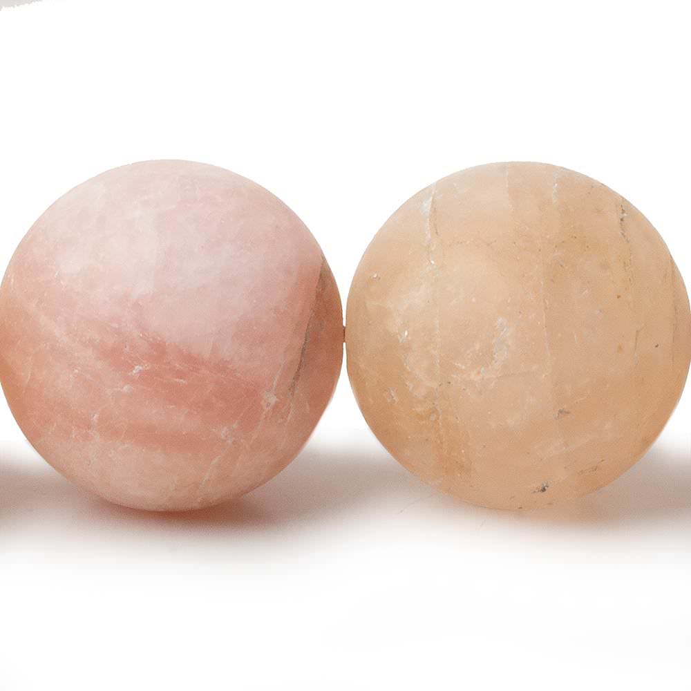 20mm Matte Morganite (Pink Beryl) plain round beads 16 inch 21 pieces A - Beadsofcambay.com