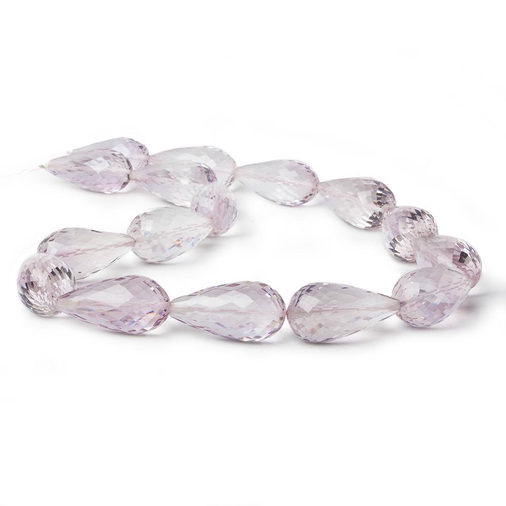 23x11-25x13mm Pink Amethyst Straight Drilled Tear Drops 14 inch 15 Beads - Beadsofcambay.com