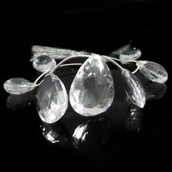 23x17 - 35x27mm Crystal Quartz Faceted Pears - Beadsofcambay.com