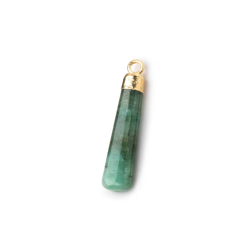 23x6mm Gold Leafed Emerald Plain Pear Pendant 1 piece - Beadsofcambay.com