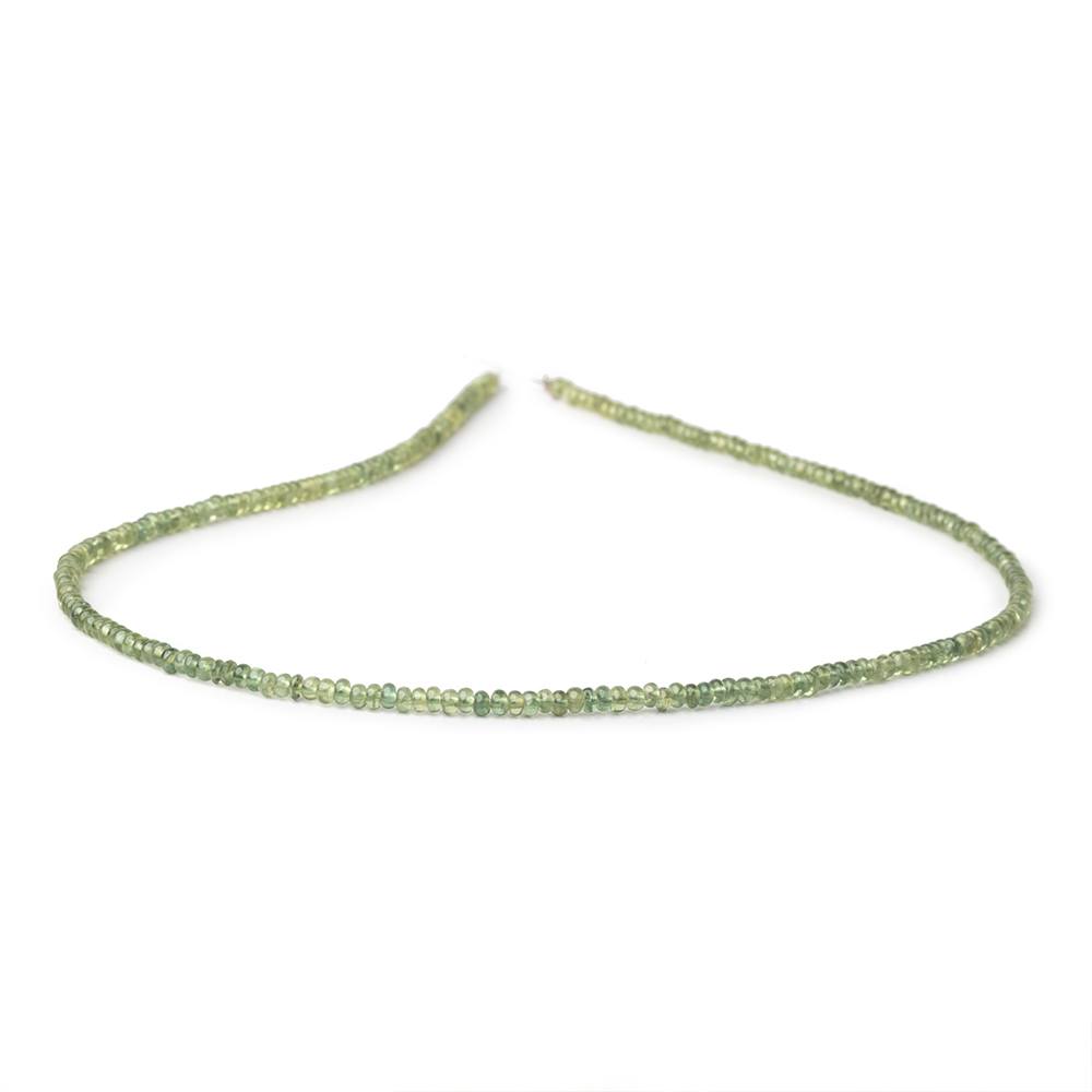 2.5-2.8mm Green Sapphire Plain Rondelle Beads 15 inch 230 pieces - Beadsofcambay.com