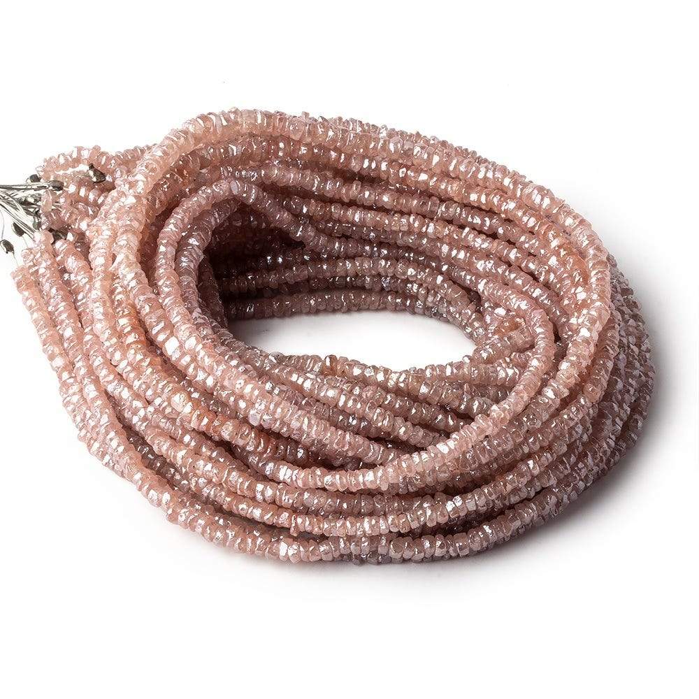 2.5-3mm Metallic Pink Topaz Faceted Rondelle Beads 250 beads 16 inch - Beadsofcambay.com