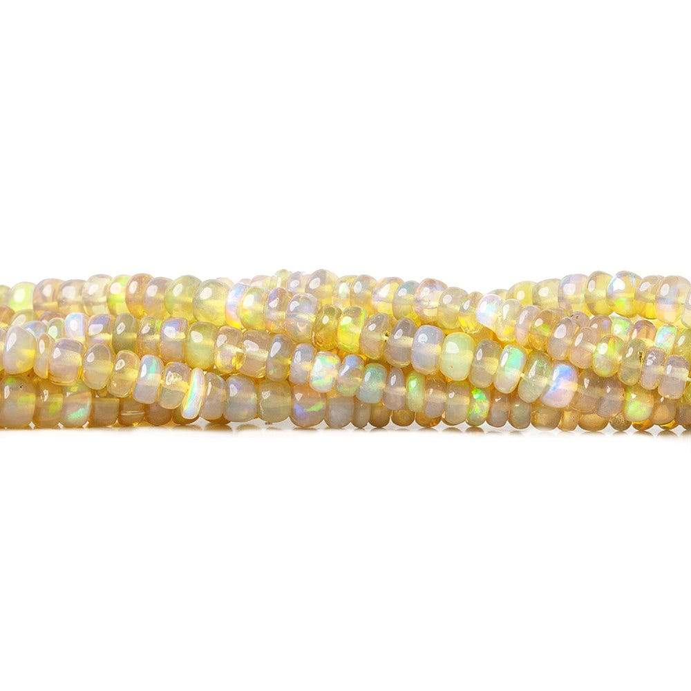 2.5-4.5mm Golden Ethiopian Opal Plain Rondelle Beads 16 inch 210 pieces - Beadsofcambay.com