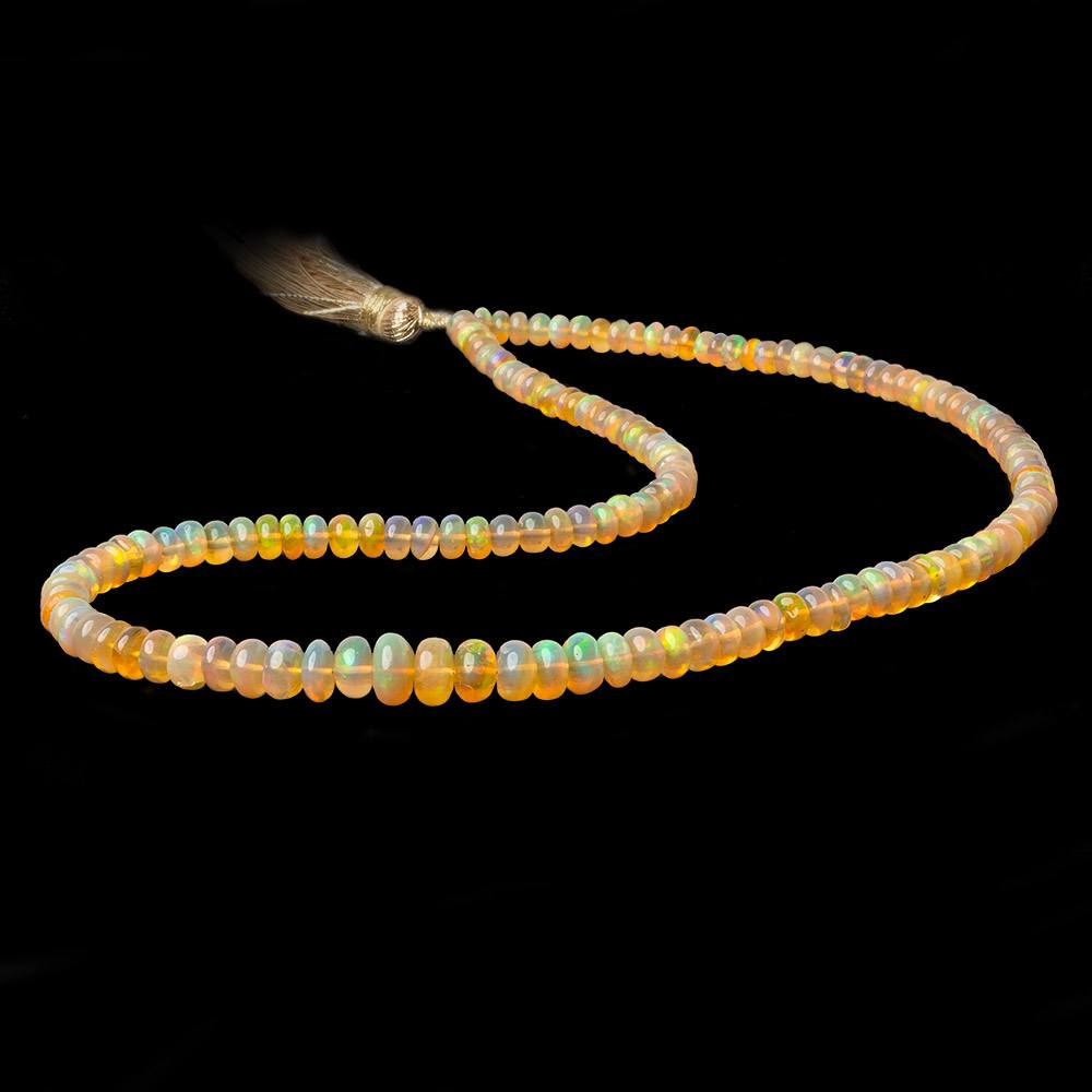 2.5-4.5mm Golden Ethiopian Opal Plain Rondelle Beads 16 inch 210 pieces - Beadsofcambay.com