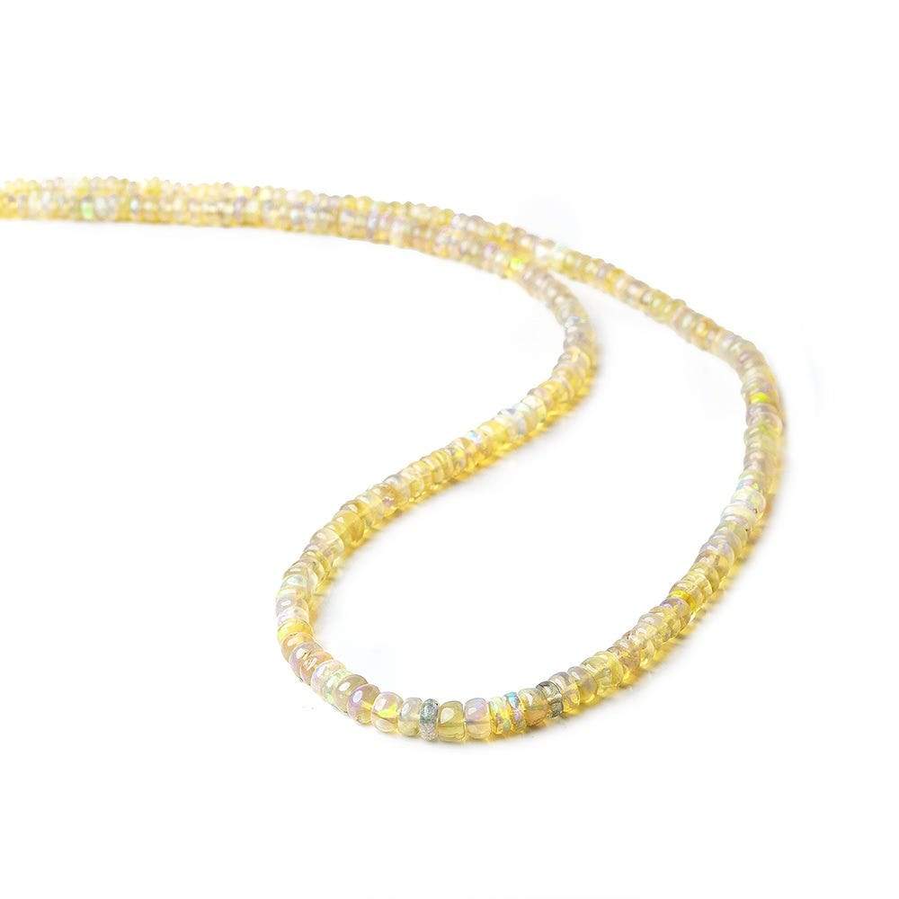 2.5-4.5mm Golden Ethiopian Opal Plain Rondelle Beads 16 inch 210 pieces - Beadsofcambay.com