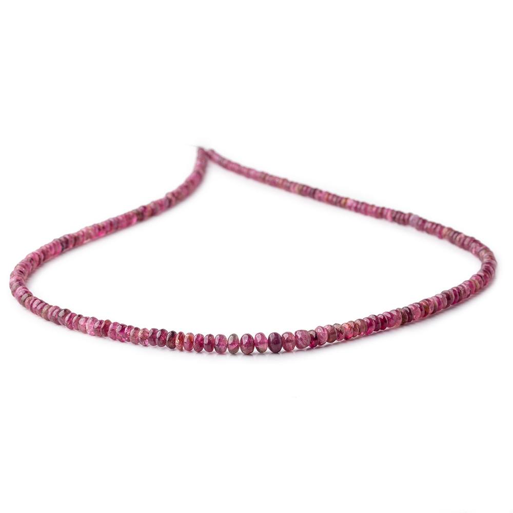 2.5-4mm Pink Tourmaline Plain Rondelles 18 inch 220 Beads - Beadsofcambay.com