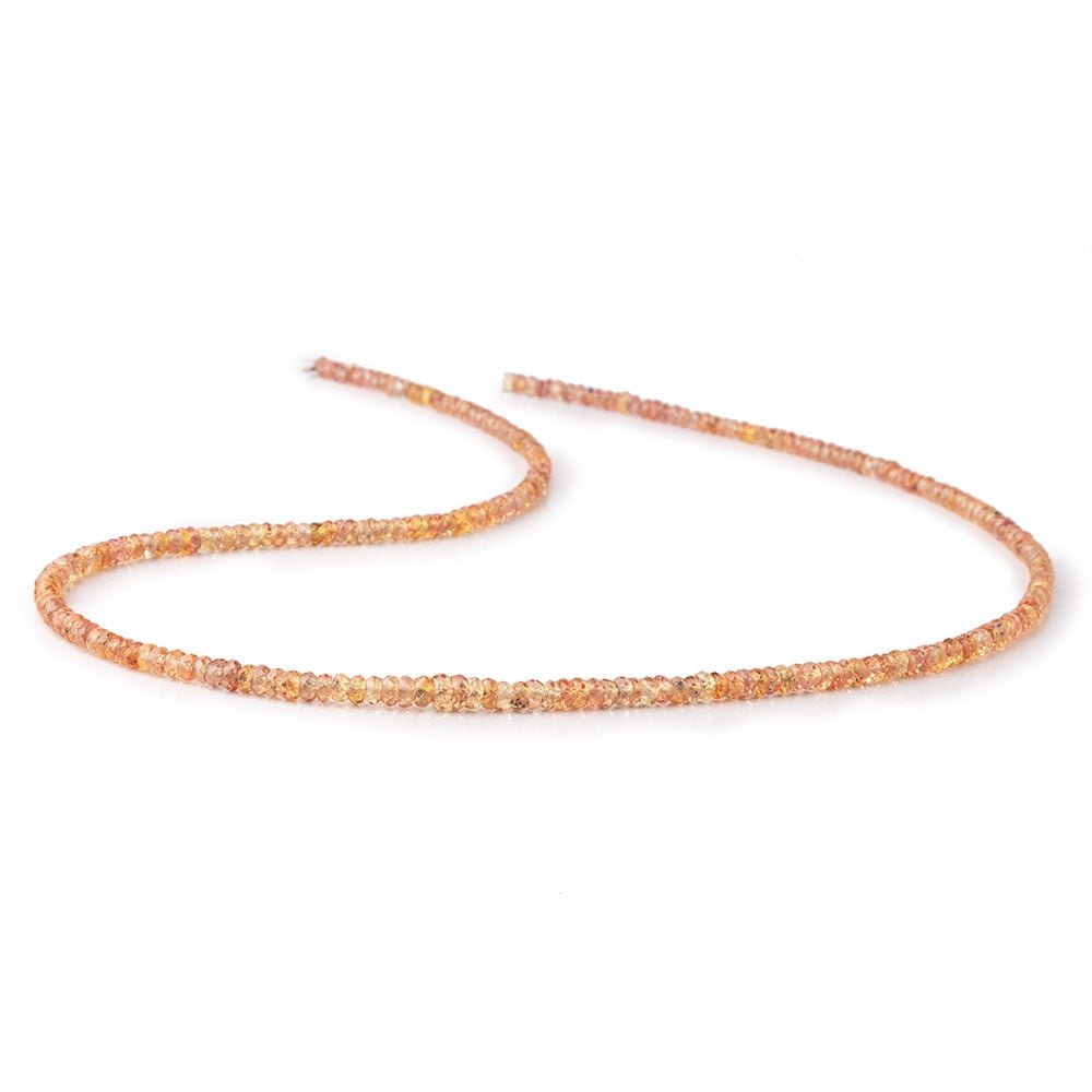 2.5-4mm Reddish Orange Sapphire Faceted Rondelle Beads 17 inch 272 pieces - Beadsofcambay.com