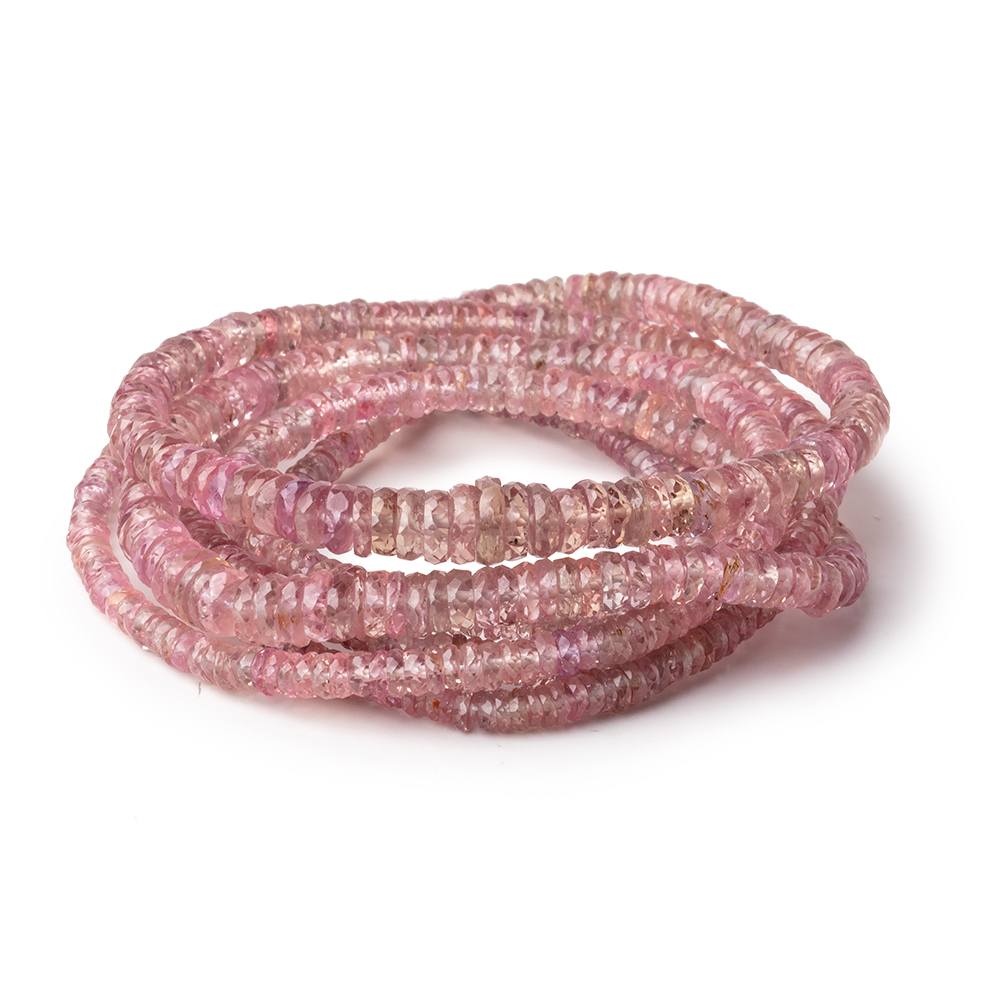 2.5-5mm Grapefruit Pink Sapphire Faceted Heshi Beads 17.5 inch 340 pieces AAA - Beadsofcambay.com