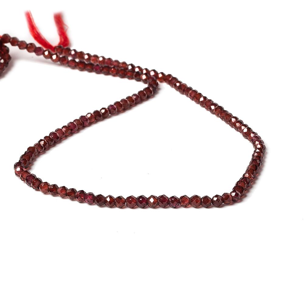 3-3.5mm Pyrope Garnet micro faceted rondelle beads 13 inch 115 pieces - Beadsofcambay.com