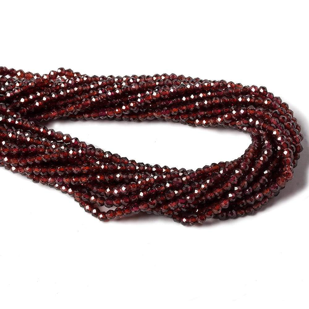 3-3.5mm Pyrope Garnet micro faceted rondelle beads 13 inch 115 pieces - Beadsofcambay.com