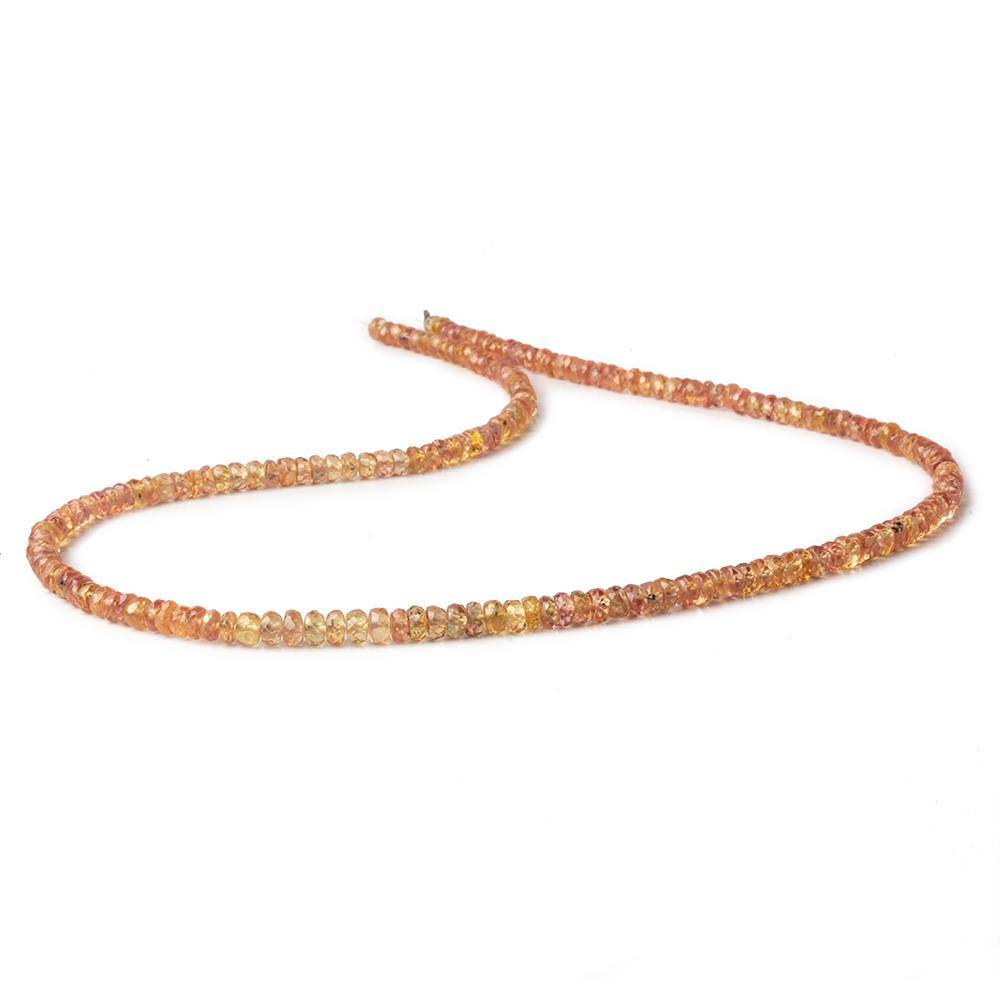 3-3.5mm Red Orange Sapphire Faceted Rondelles 16 inch 192 beads - Beadsofcambay.com