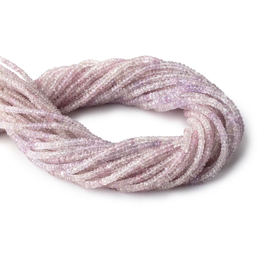 3-3.5mm Shaded Pink Sapphire Faceted Rondelle Beads 14 inch 110 pieces - Beadsofcambay.com