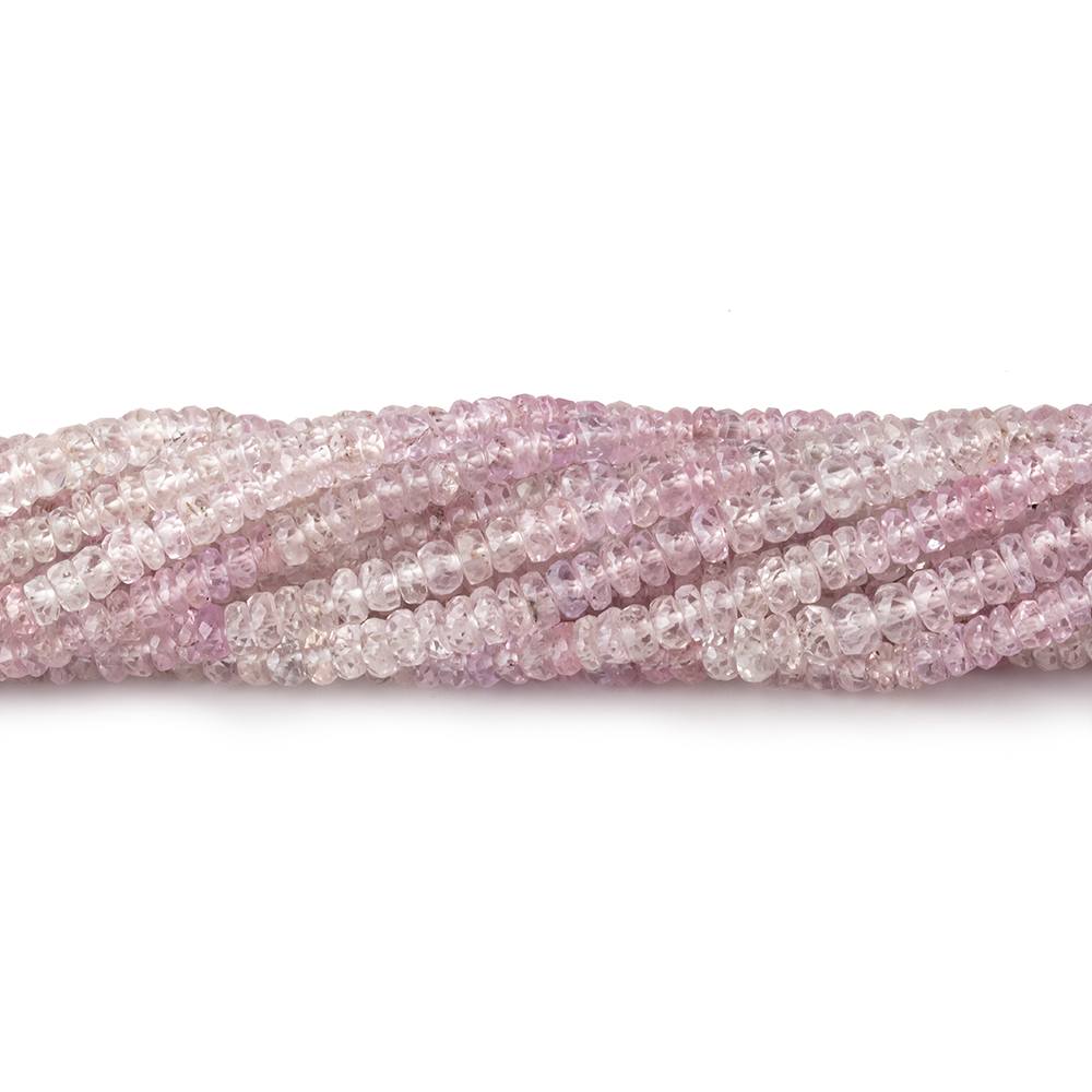 3-3.5mm Shaded Pink Sapphire Faceted Rondelle Beads 14 inch 110 pieces - Beadsofcambay.com