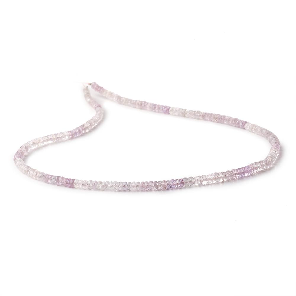 3-3.5mm Shaded Pink Sapphire Faceted Rondelle Beads 14 inch 110 pieces - Beadsofcambay.com