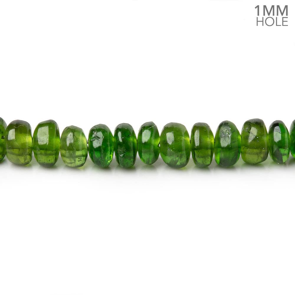 3-4.5mm Chrome Diopside Plain Rondelles 9 inch 100 Beads 1mm Drill Hole - Beadsofcambay.com